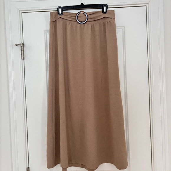 NYCC Dresses & Skirts - Chic A-Line Tan Skirt with Ring Accent